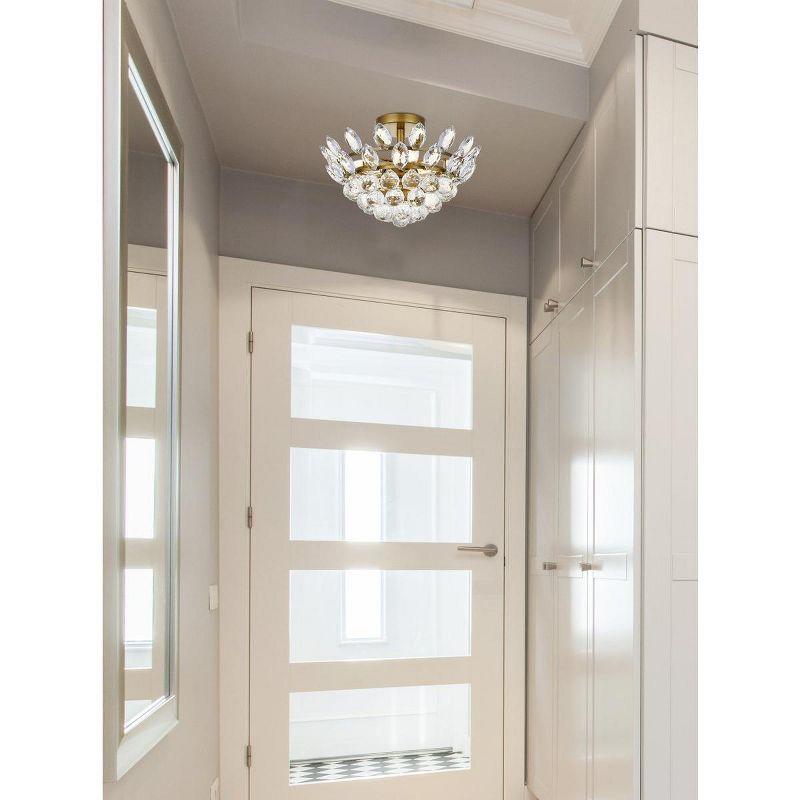 Elegant Lighting Emilia 14 inch flush mount in brass