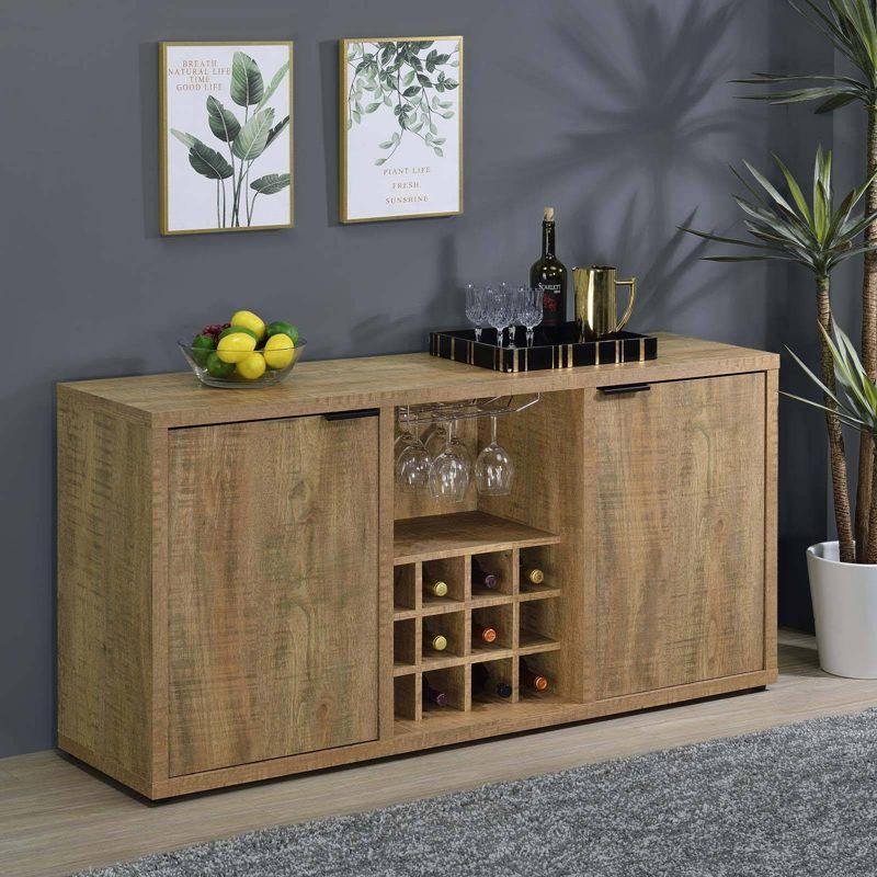 Coaster Jamestown Farmhouse 2 Door Sideboard with Wine Storage Mango Brown