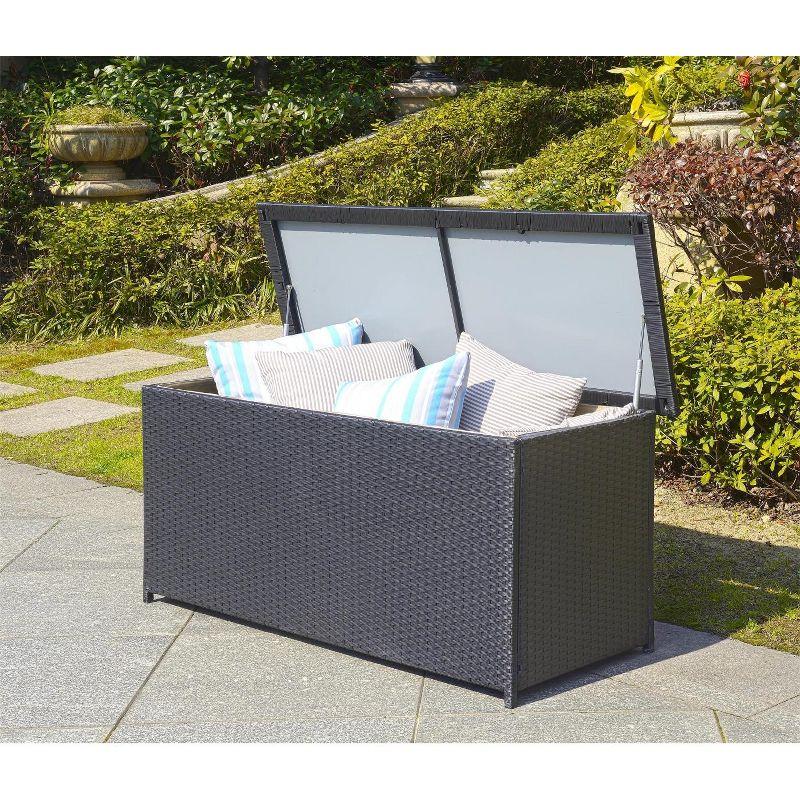 Cosima 53 Inch Wide Outdoor Storage Box - Black - Safavieh