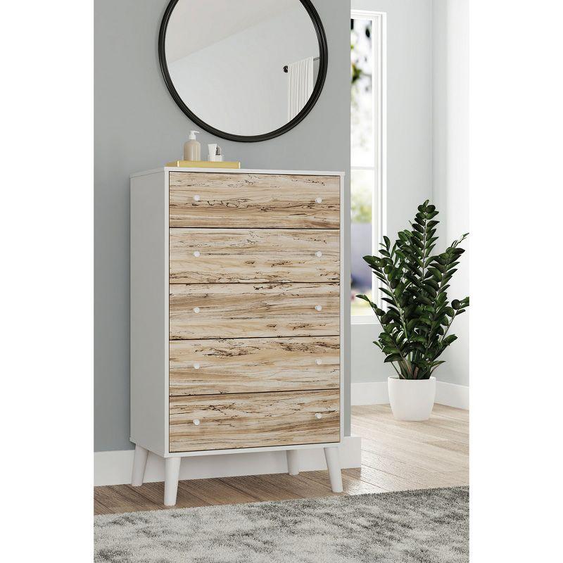 Signature Design by Ashley Contemporary Piperton Chest of Drawers, Two-tone Brown/White