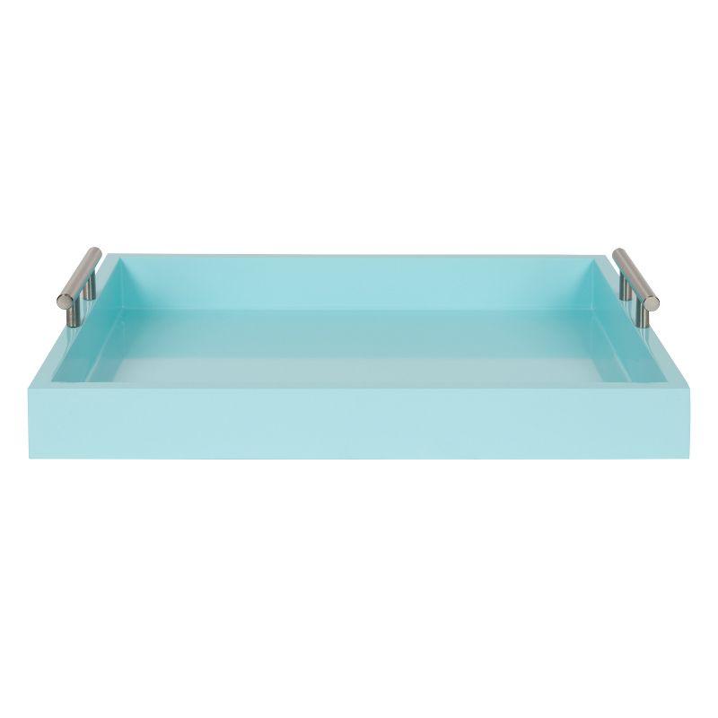 Kate and Laurel - Lipton Decorative Wood Tray with Metal Handles