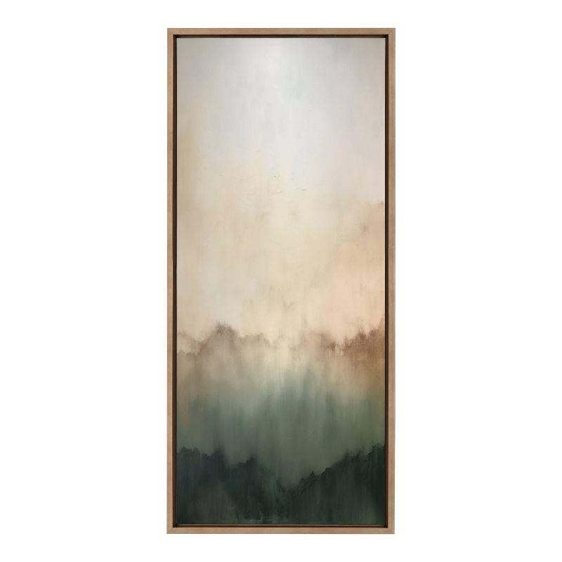 Kate & Laurel All Things Decor 18"x40" Sylvie Green Mountain Abstract I Framed Canvas by Amy Lighthall Gold