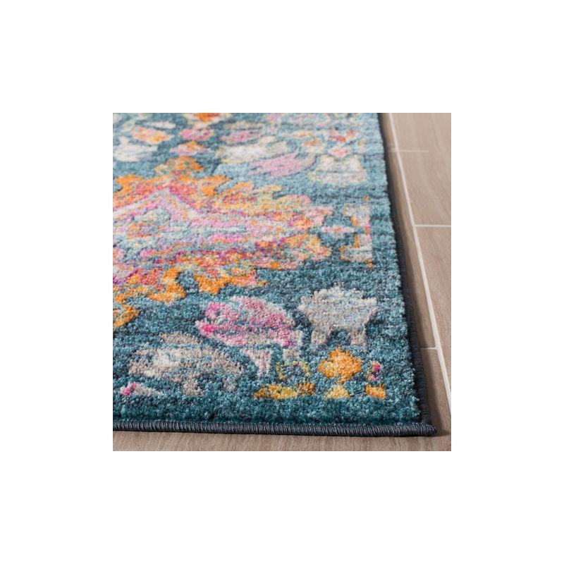 Madison MAD144 Power Loomed Indoor Area Rug - Blue/Orange - 5'x7' - Safavieh