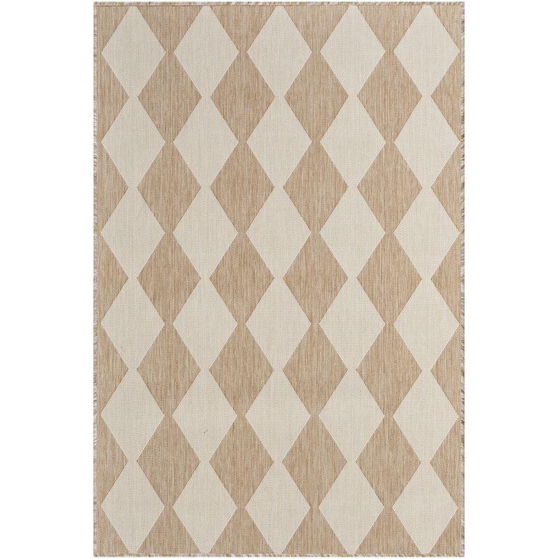 Nourison Positano 4' x 6' Jute Diamond Modern Flatweave Indoor/Outdoor Rug