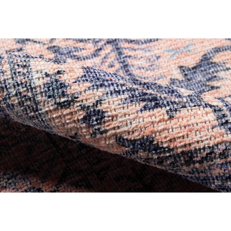 8'x10' Helena Area Rug Denim - Momeni: Bohemian Ikat Design, Low Pile, Polyester & Cotton, Indoor Use, Rectangle Shape