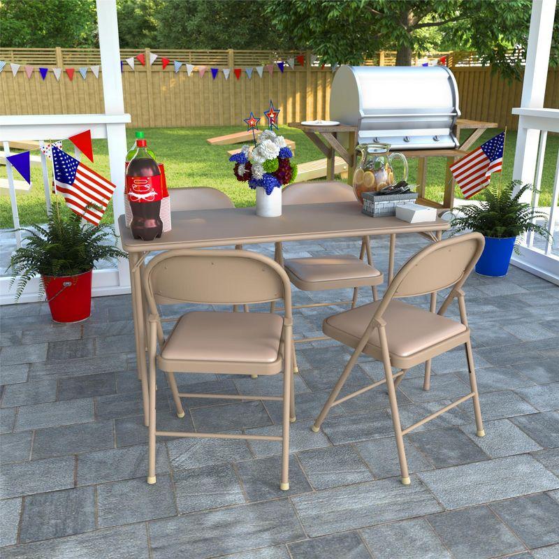 COSCO 20" x 48" Vinyl Top Serving Folding Table