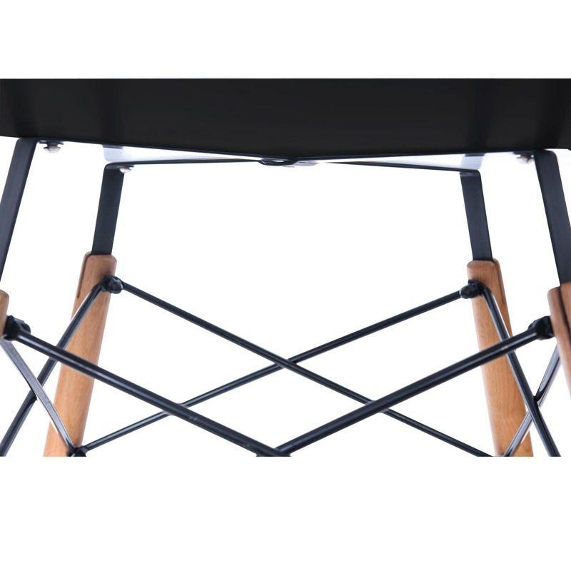 LeisureMod Dover Round Dining Table with Eiffel Base, Modern Design for Kitchens and Dining Rooms