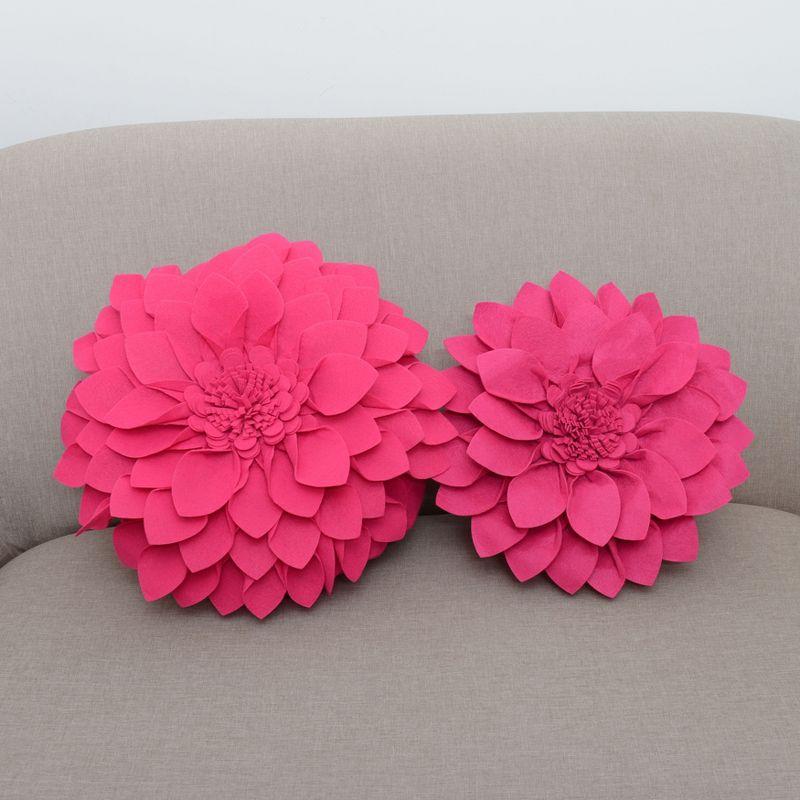 Saro Fleur De Jardin Collection Ruffled Throw Pillow