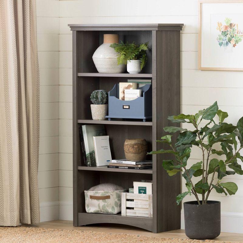 Gray Maple Adjustable 4-Shelf Bookcase