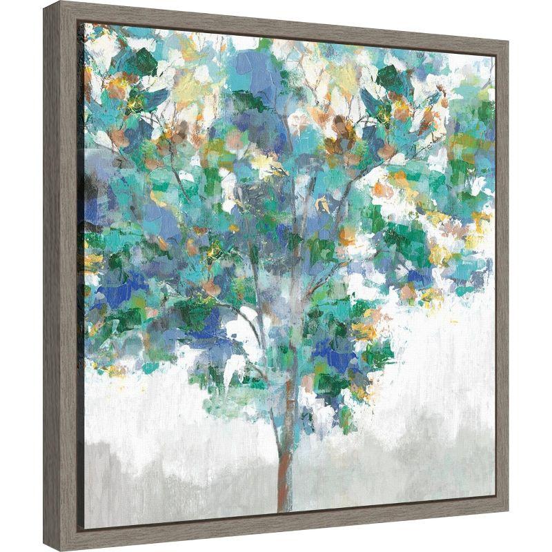 Eva Watts 16" x 16" Multicolor Tree Canvas Wall Art Print