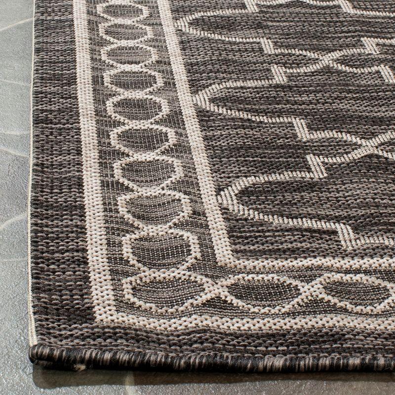 Courtyard CY8871 Power Loomed Indoor/Outdoor Runner Rug - Black/Beige - 2'3"x12' - Safavieh.