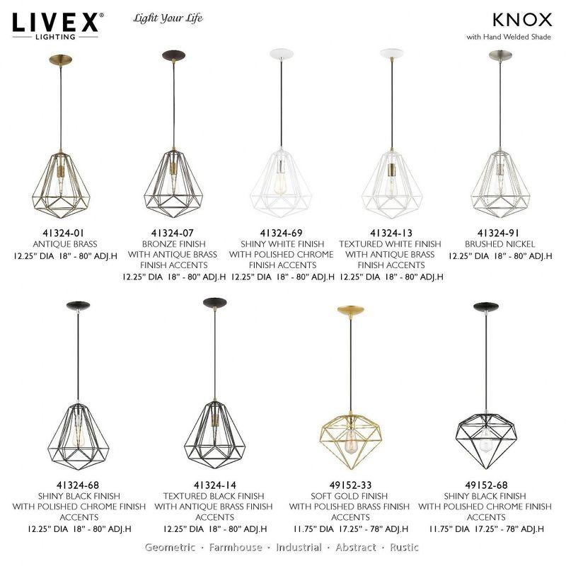 Livex Lighting Knox 1 - Light Pendant in  Shiny Black