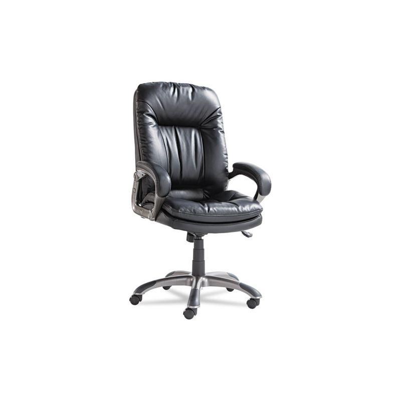 OIF Executive Swivel/Tilt Bonded Leather High-Back Chair, Supports Up to 250 lb, 18.50" to 21.65" Seat Height, Black