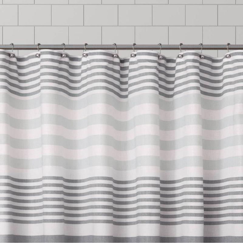 Hammam Fringe Fabric Shower Curtain - Zenna Home: Polyester, Non-Woven, Easy Care, Buttonhole Top