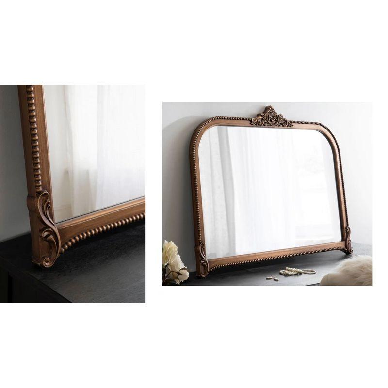 Hubanks Black Baroque-Inspired Arched Wall Mirror 40" x 30"