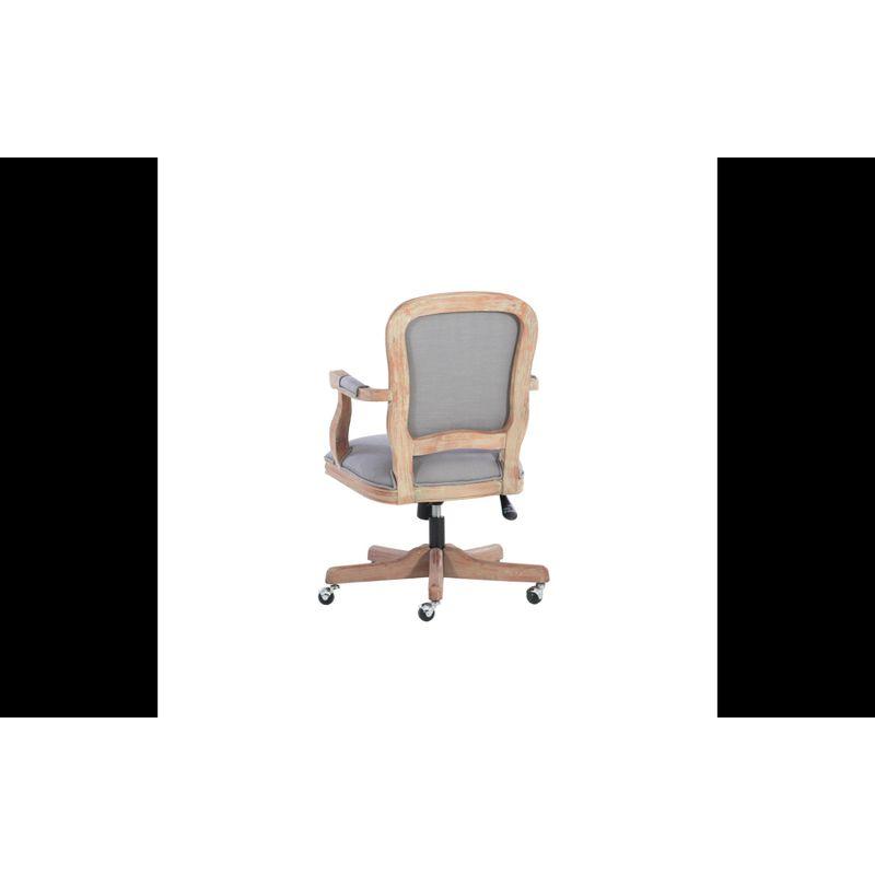 Linon Maybell Traditional Swivel Office Desk Chair Light Gray: Ergonomic, Wooden Frame, Foam Padded