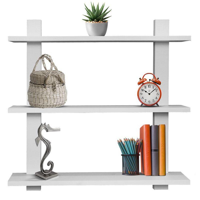 Sorbus Decorative Asymmetric Square Floating Wall Shelf  Set of 3