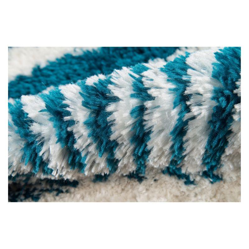 Khalhari Animal Print Handmade Tufted Turquoise/White Area Rug