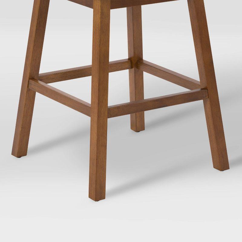 Set of 2 Boston Channel Tufted Fabric Barstools Navy Blue - CorLiving: Upholstered, High Back, Rubberwood Legs