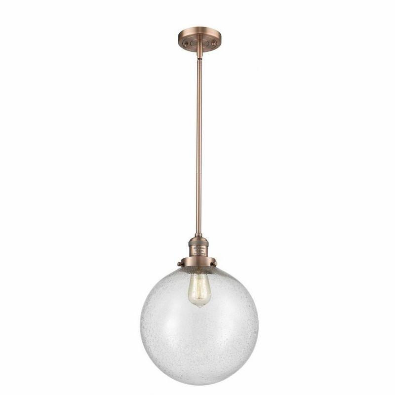 Antique Copper Glass Globe Mini Pendant Light