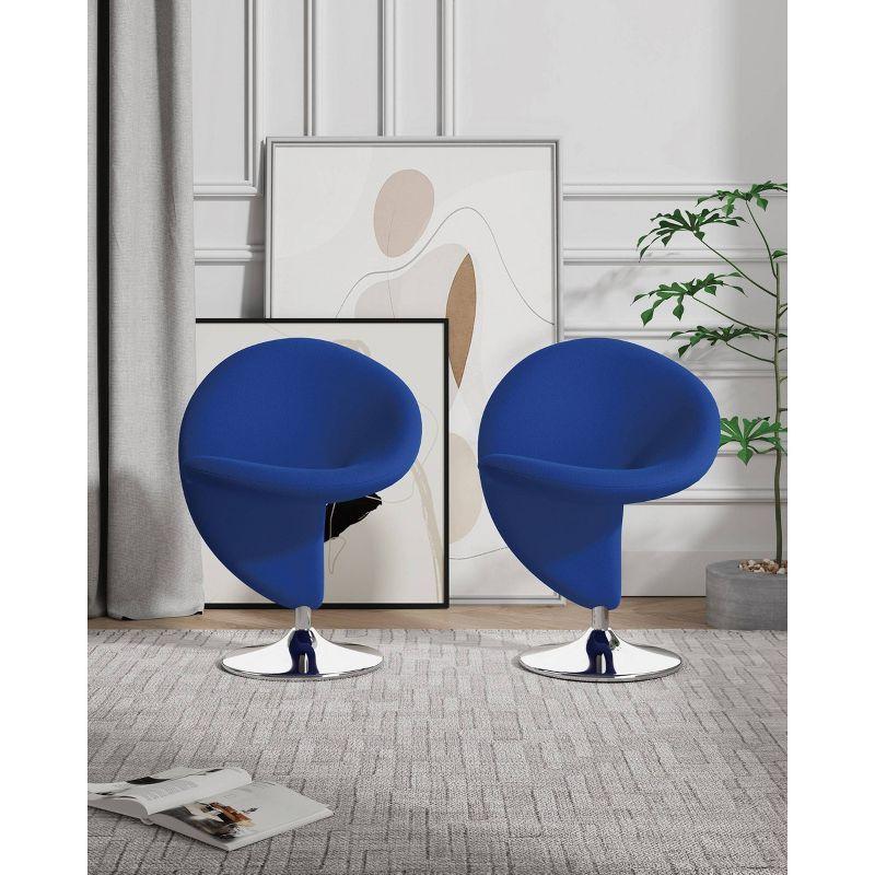 Set of 2 Curl Wool Blend Swivel Accent Chairs - Manhattan Comfort