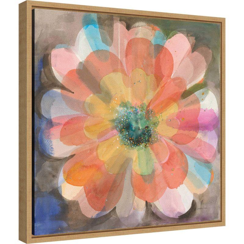 16" x 16" Kaleidoscope Flower by Danhui Nai Framed Wall Canvas - Amanti Art: Modern Botanical Lithograph, Polystyrene Frame