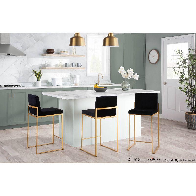 Rego Upholstered Counter Stool with Metal Frame