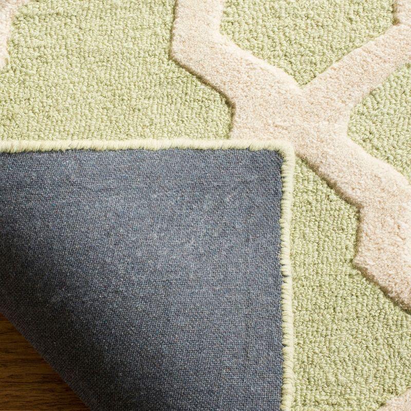 Hand-Tufted Light Green & Ivory Wool Square Accent Rug - 2' x 3'