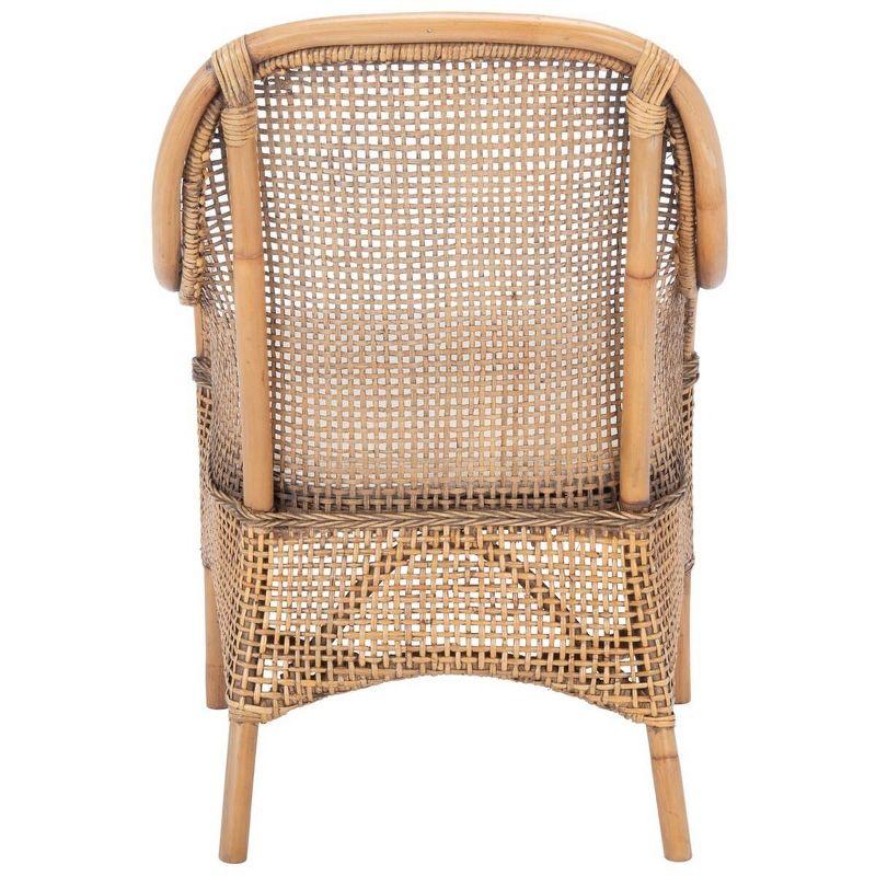 Charlie Rattan Accent Chair W/ Cushion - ACH6514 - White/Honey Brown Wash - Safavieh