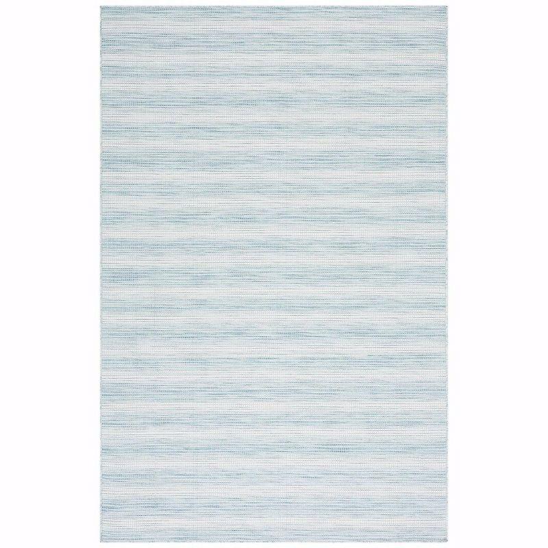 Hampton HTN231 Power Loomed Indoor/Outdoor Area Rug - Aqua Ivory/Multi - 5'1"x7'6" - Safavieh.