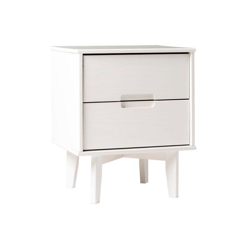 Preston 26"H Modern 2-Drawer Nightstand with USB Ports and Flared Legs
