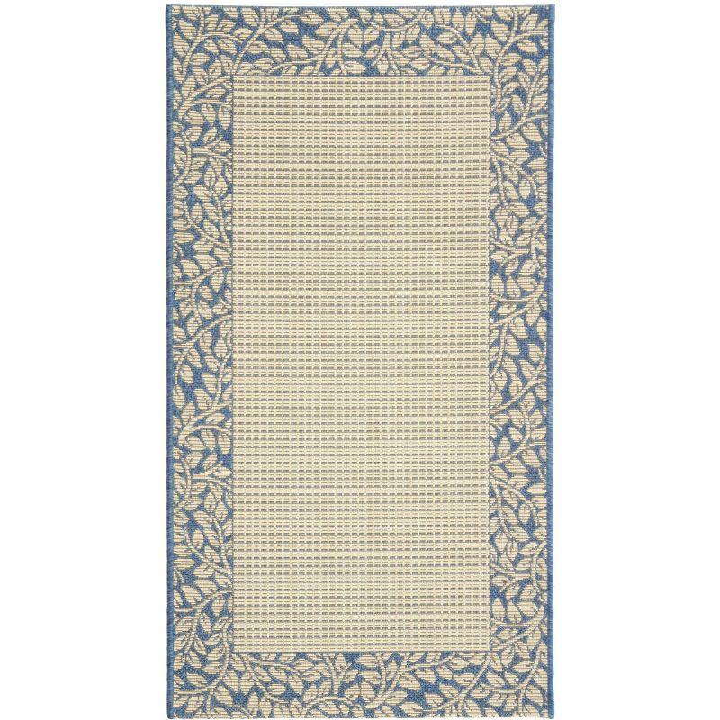 Courtyard CY0727 Power Loomed Indoor and Outdoor Accent Rug - Natural/Blue - 2'7"x5' - Safavieh