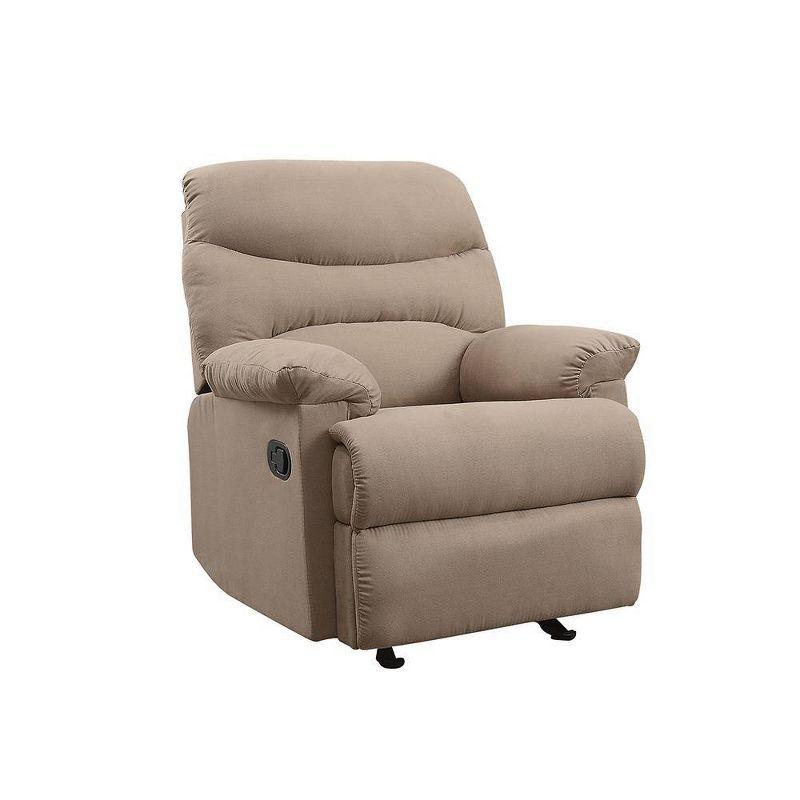 35" Arcadia Active Sitting Chair Light Brown Microfiber: Recliner, Easy Reach Handle - Acme Furniture