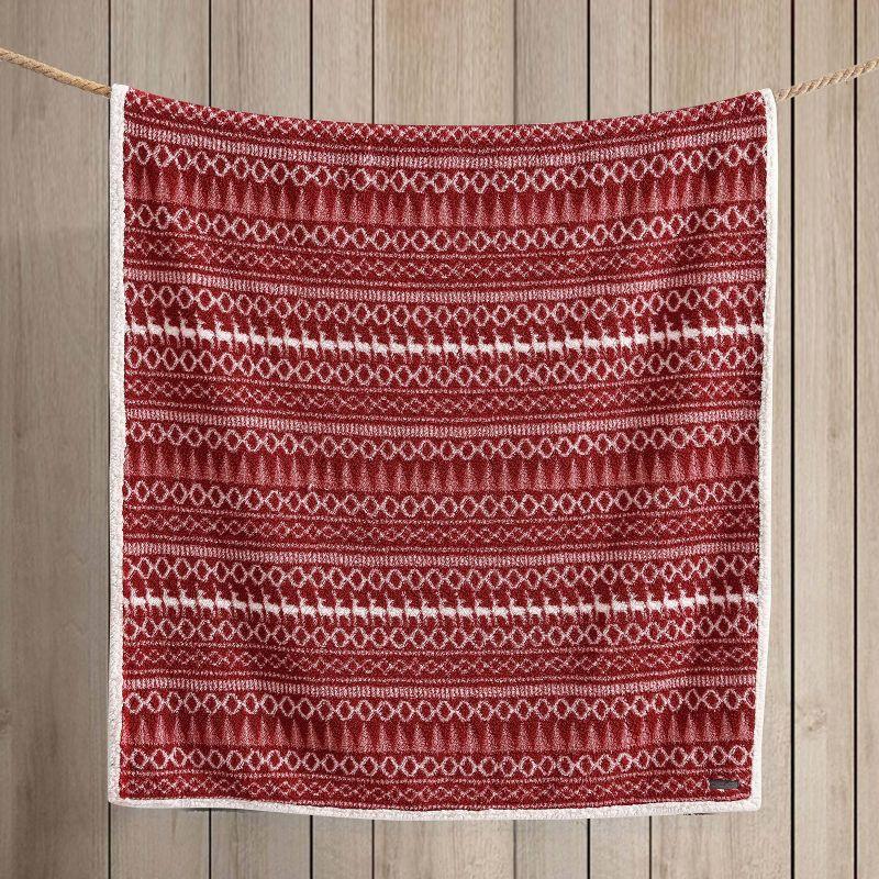 50"x60" Alpine Fair Isle Faux Shearling Reversible Throw Blanket Red - Eddie Bauer