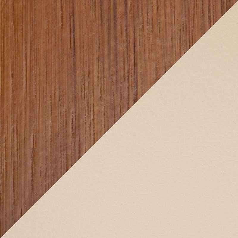 Ahoy Dining Chair Walnut/Cream/Brass - LumiSource: Faux Leather Upholstery, Mid-Century Modern Design, Nailhead Trim