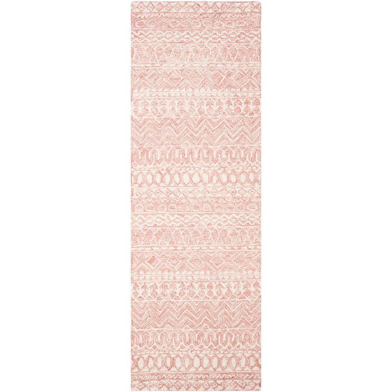 Micro-Loop MLP502 Hand Tufted Indoor Runner Rug - Pink/Ivory - 2'3"x9' - Safavieh