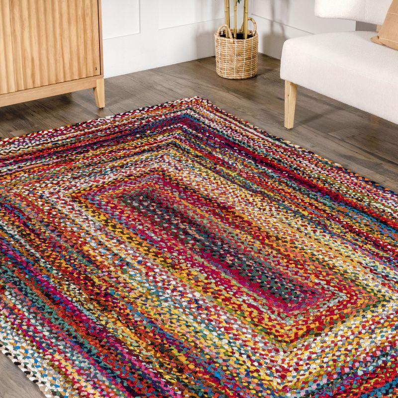 Nuloom Tammara Bohemian Hand Braided Indoor Area Rug, Square 6', Multi