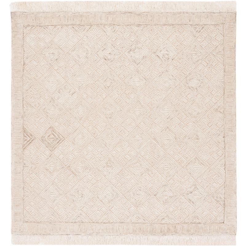 Ikat IKT803 Hand Tufted Area Rug - Ivory/Sage - 6'x6' - Safavieh.