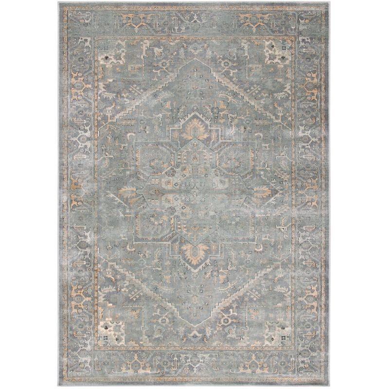 Vintage VTG114 Power Loomed Indoor Skid-Resistant Area Rug - Grey/Multi - 6'7"x9'2" - Safavieh