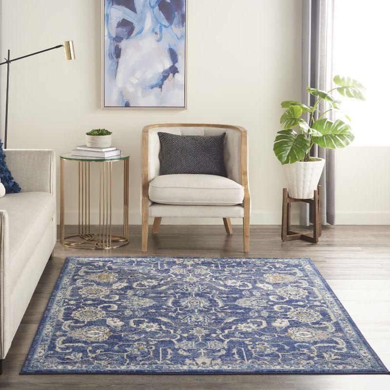 Nourison Grafix GRF24 Indoor Area Rug - Navy 3'9" x 5'9"