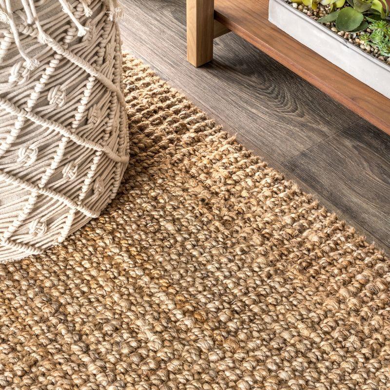 Para Hand Woven Chunky Jute with Fringe Area Rug - JONATHAN Y