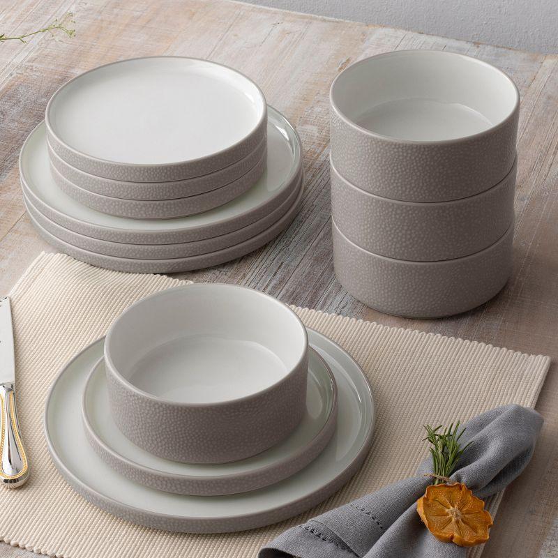 Noritake Colortex Stone 12-Piece Dinnerware Set, Service for 4