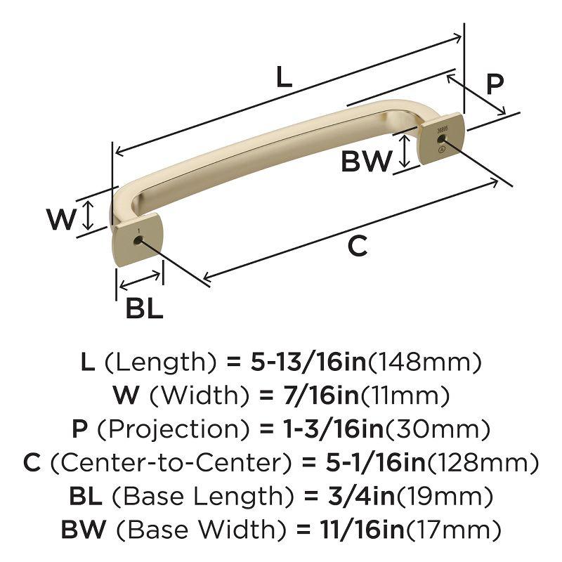 Golden Champagne Polished Chrome Bar Pull with Mounting Hardware