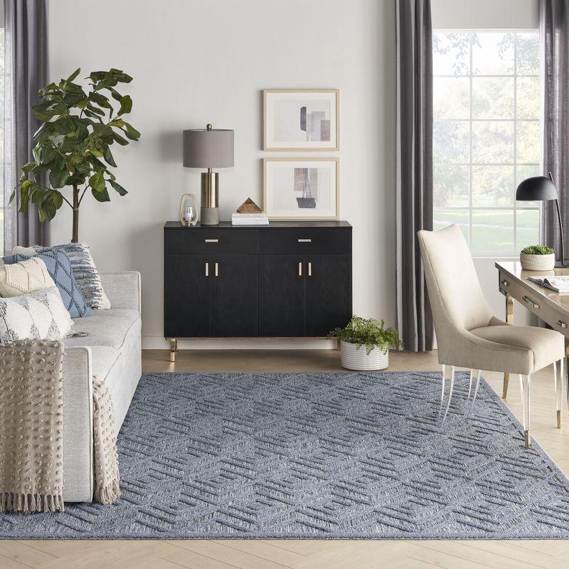 Nourison Versatile 8' x 10' Denim Blue Indoor Outdoor Rug