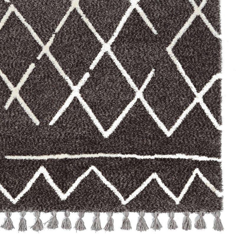 5'x7' Marrakech Zip Rug Gray/Ivory - Linon: Contemporary Tufted Accent, Medium Pile, Indoor Rectangle Rug