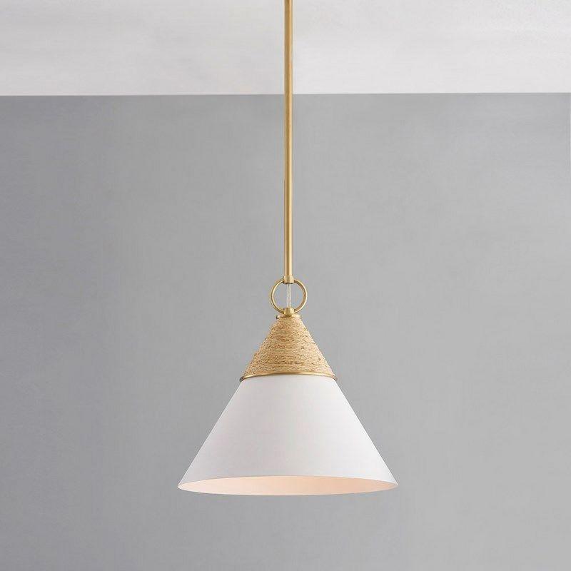 Rooney Pendant Light - White and Natural / 13"