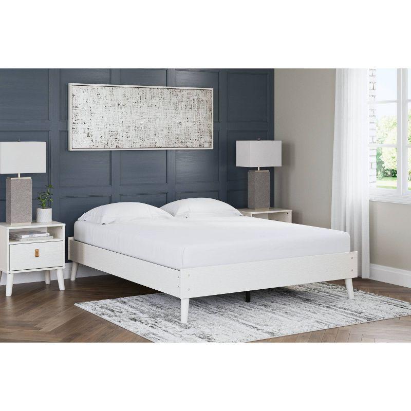 Aprilyn White Queen Platform Bed with Sleek Storage Drawer