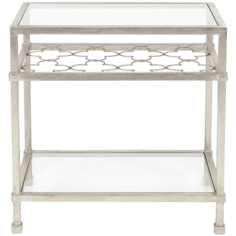 Hanzel Silver Leaf and Glass Rectangular Side Table