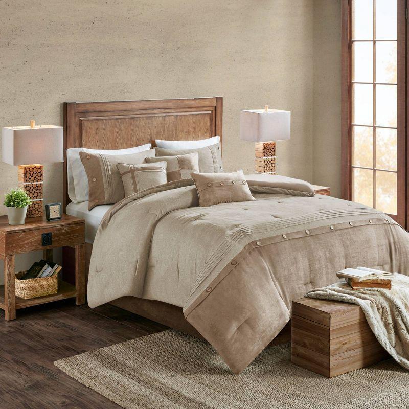 Madison Park Boone 7 Piece Faux Suede Comforter Set