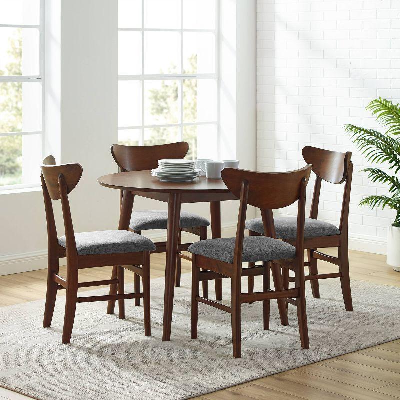 Mahogany Mid-Century Modern 5-Piece Round Dining Set